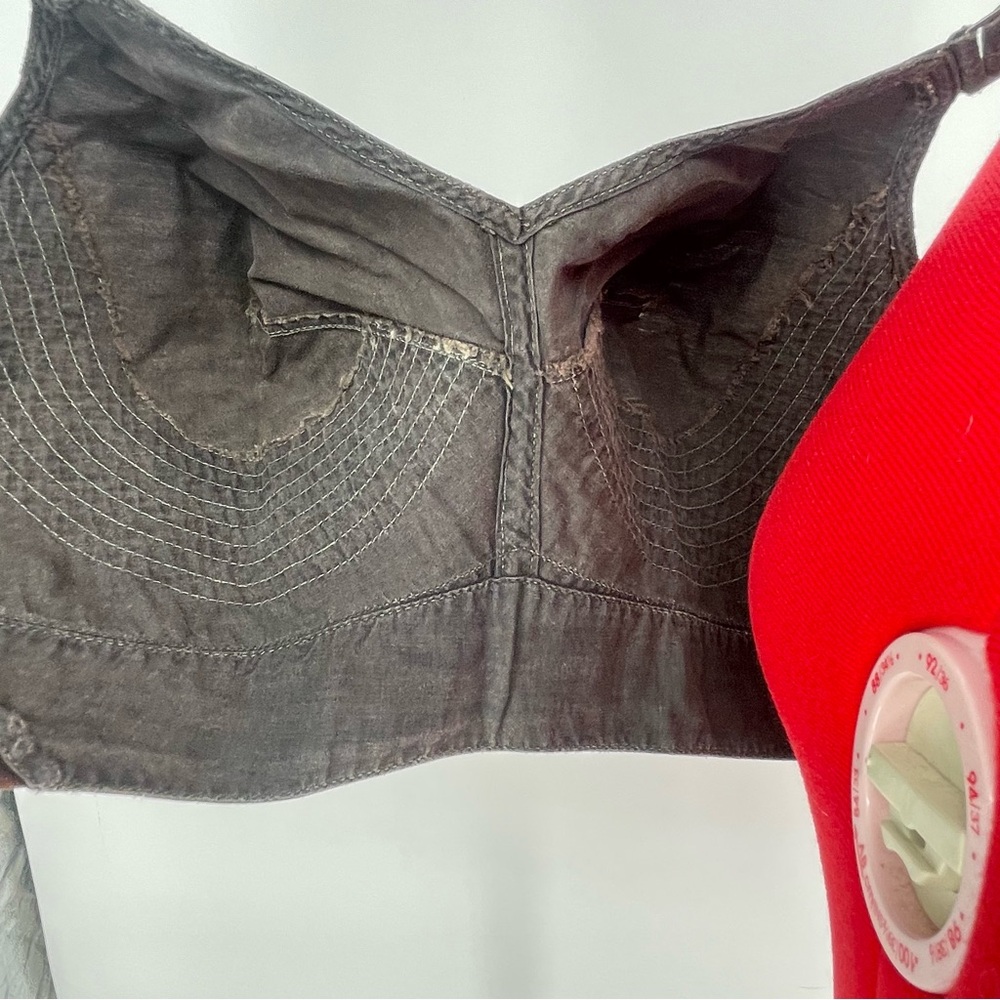 Vintage Exquisite Form Washed Black Cotton Authentic Bullet Bra / Size 34D - Picture 12 of 12